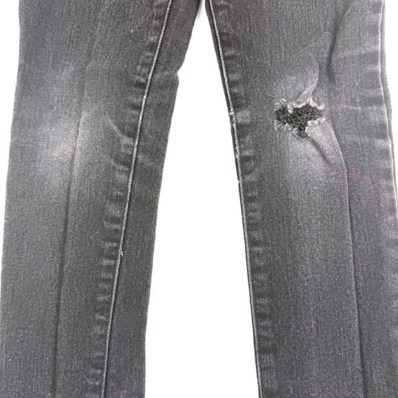 The Children’s Place Girls Black Super Skinny Jeans Size 5 – Distressed Knee - Picture 3 of 6